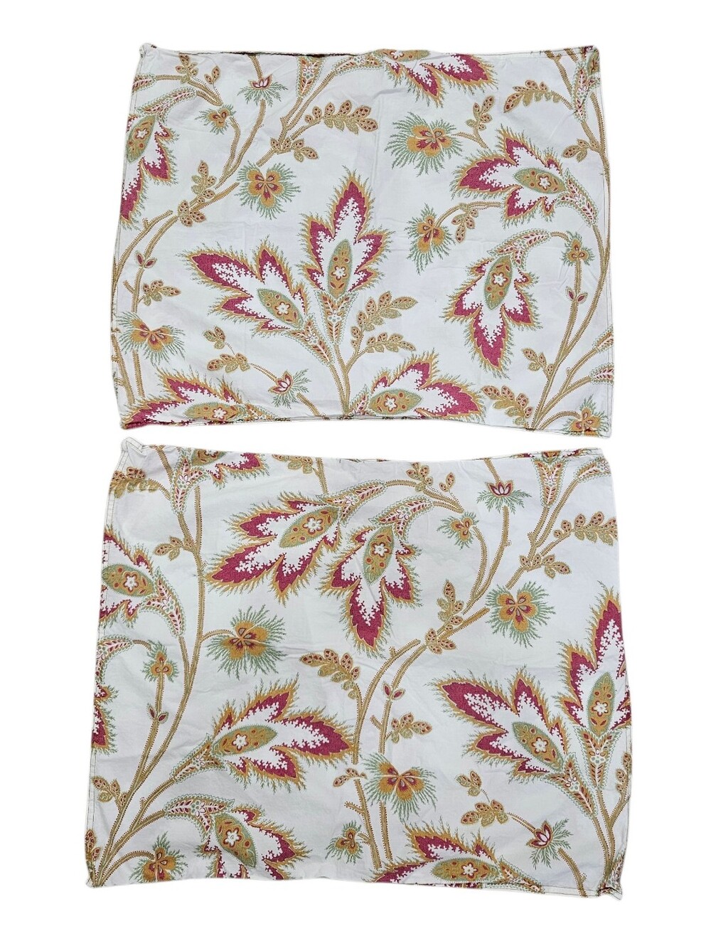 VTG Lauren Ralph Lauren Liana STD Pillowcases Shams Cotton Floral Pink Paisley